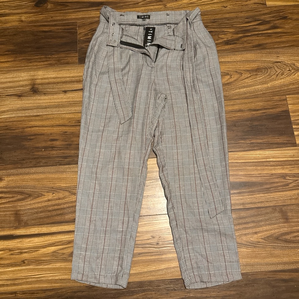 Timing women’s Black and White Checkered Dress Pants